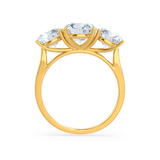 LEANORA - Round Moissanite 18k Yellow Gold Trilogy Ring Engagement Ring Lily Arkwright