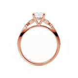 LILIANA - Round Lab Diamond 18k Rose Gold Shoulder Set Ring Engagement Ring Lily Arkwright