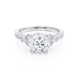 LILIANA - Round Natural Diamond 950 Platinum Shoulder Set Ring Engagement Ring Lily Arkwright