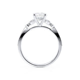 LILIANA - Round Lab Diamond 950 Platinum Shoulder Set Ring Engagement Ring Lily Arkwright