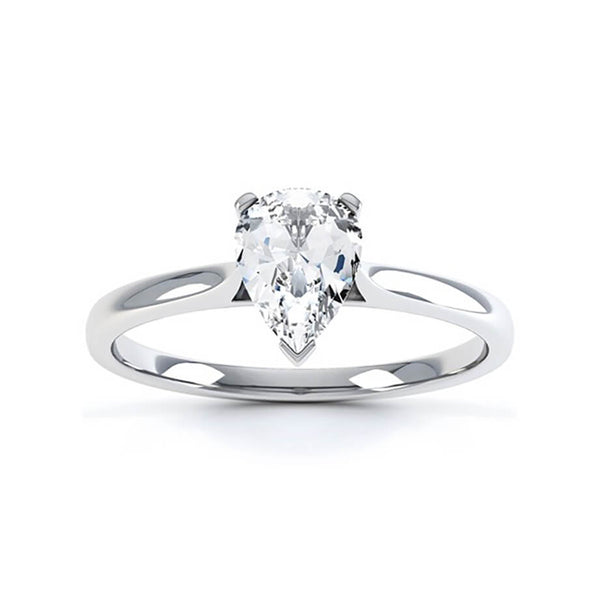 SLOANE - Pear Moissanite 950 Platinum Solitaire Ring Engagement Ring Lily Arkwright