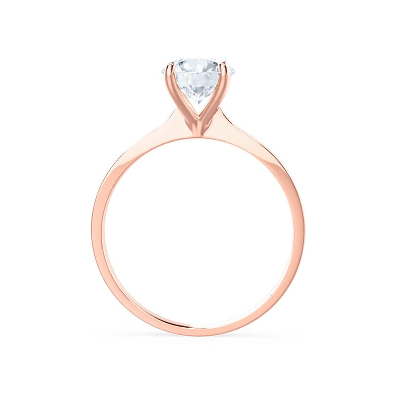 LOTTIE - Premium Certified Natural Diamond 4 Claw Solitaire 18k Rose Gold Engagement Ring Lily Arkwright