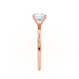 LULU - Round Natural Diamond 18k Rose Gold Petite Solitaire Engagement Ring Lily Arkwright