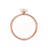 LULU - Pear Moissanite 18k Rose Gold Petite Solitaire Ring Engagement Ring Lily Arkwright