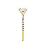 MACY - Emerald Lab Diamond & Diamond 18k Yellow Gold Micro Pavé Ring Engagement Ring Lily Arkwright