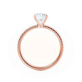 MACY - Emerald Lab Diamond & Diamond 18k Rose Gold Micro Pavé Ring Engagement Ring Lily Arkwright