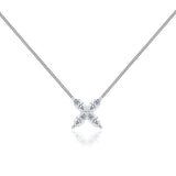 MYLA - Marquise Flower Lab Diamond Pendant 18k White Gold Pendant Lily Arkwright