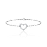 THEA - Lab Diamond Pavé Heart Bracelet 18k White Gold Bracelet Lily Arkwright