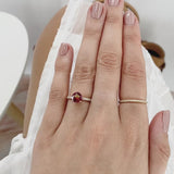 GISELLE - Chatham® Ruby & Diamond 18k Rose Gold Solitaire